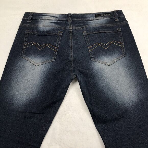 BUCKLE BLACK Moto Jean Men 34x34 (36x35 actual) Skinny Flex Stretch Denim Dark - Picture 7 of 16